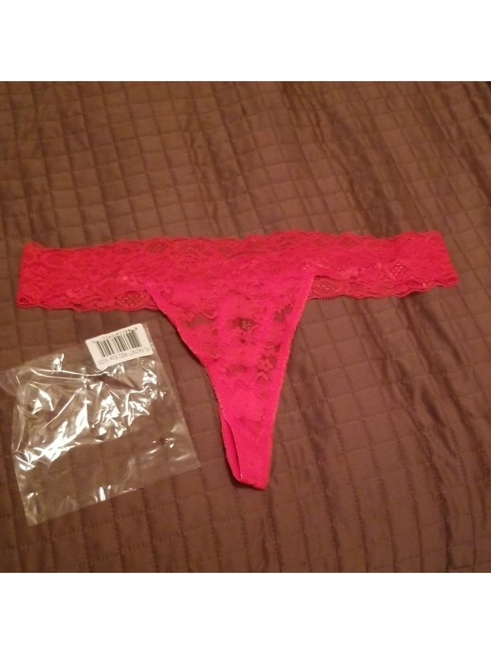 Yandy Collection Red Lace Thong Panties 1X/2XL